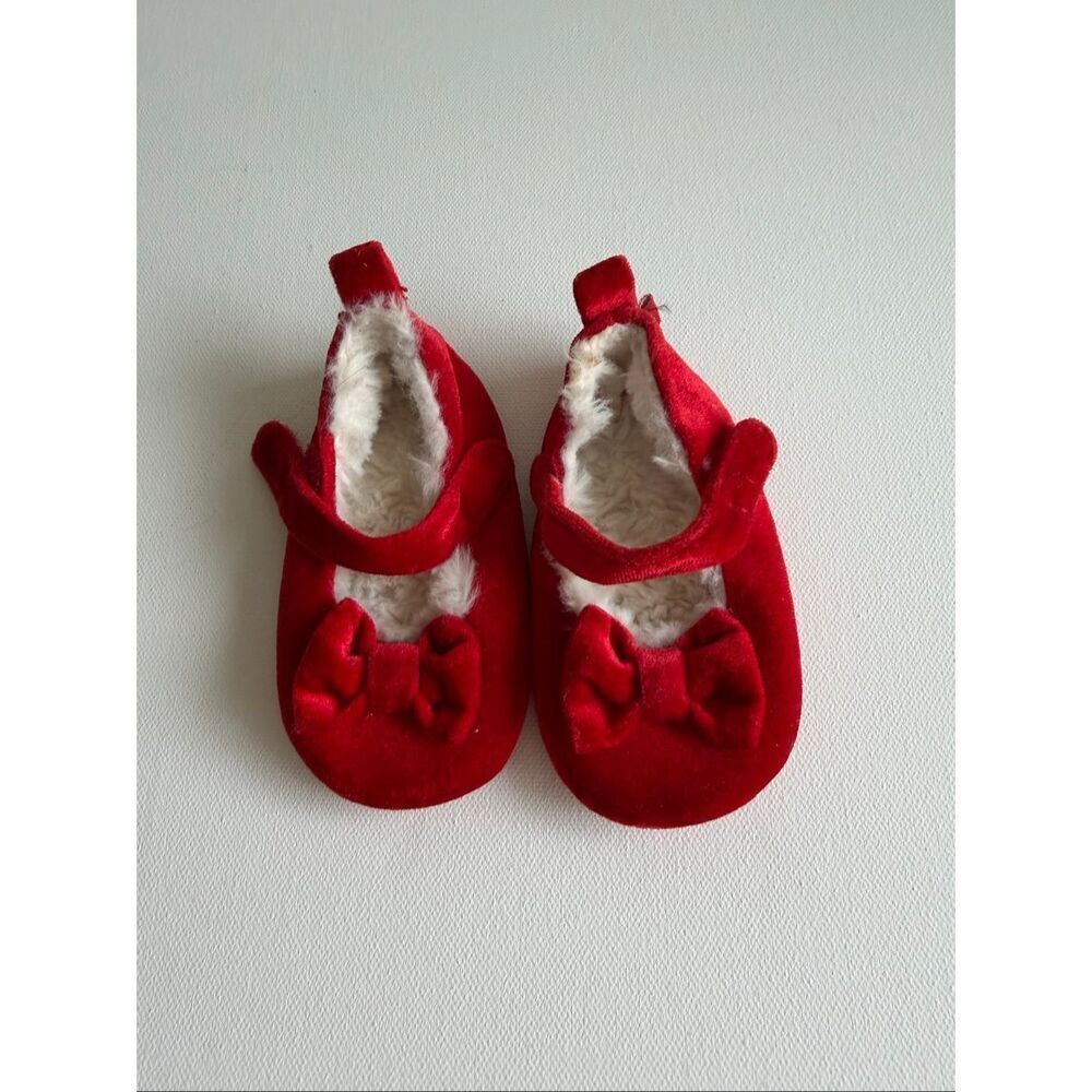 Skechers Baby Girls Bow Velvet Ballet Flats - Red size 2